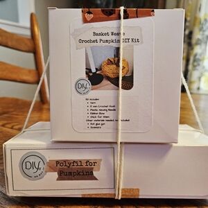 DIY Kit Basket Weave Crochet Pumpkin Kit - Mustard
